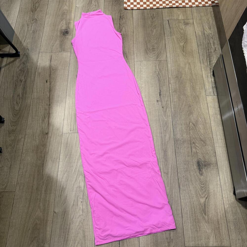 SKIMS Vibrant Pink Sleeveless Maxi Dress